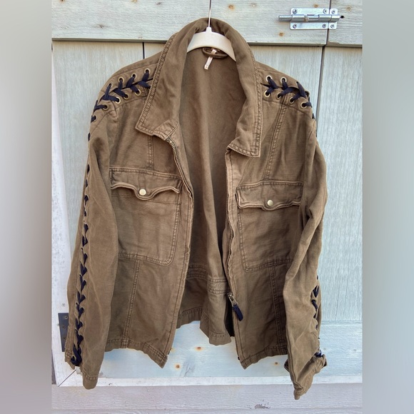 Free People Army Jacket with Detail - Picture 1 of 7